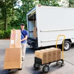 dolly with boxes