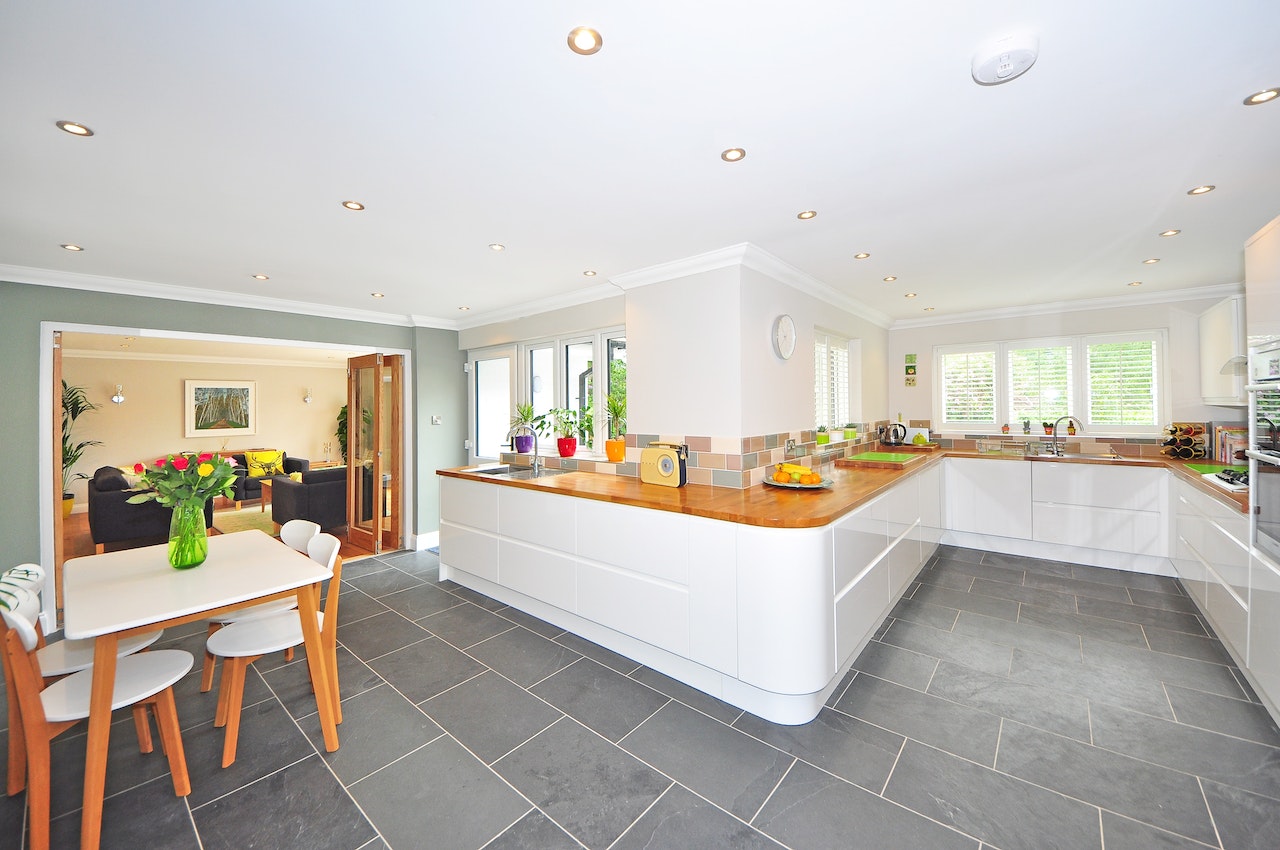 kitchen with tile flooring